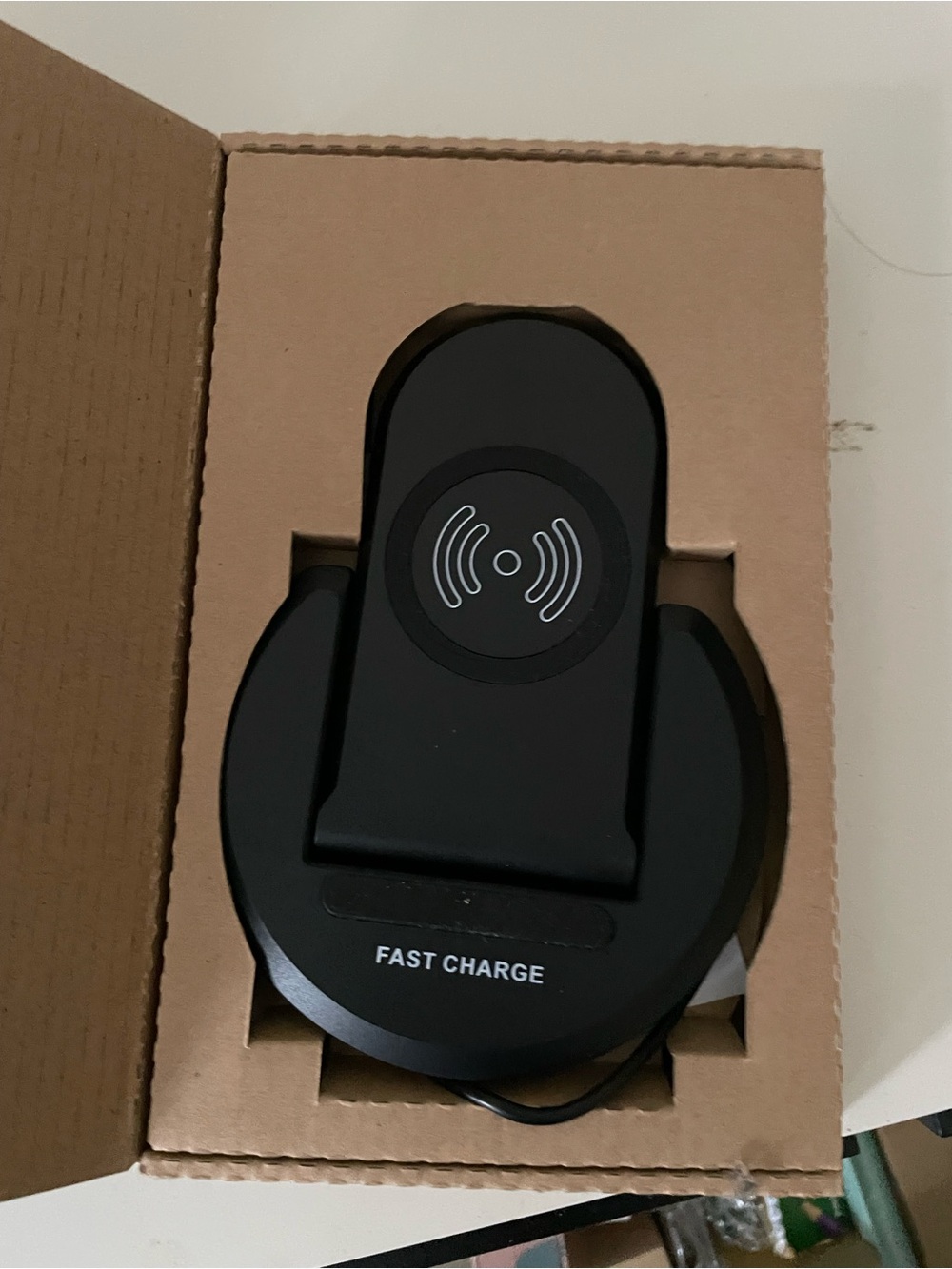 Wireless Fast Charge Phone Stand Charger - Black